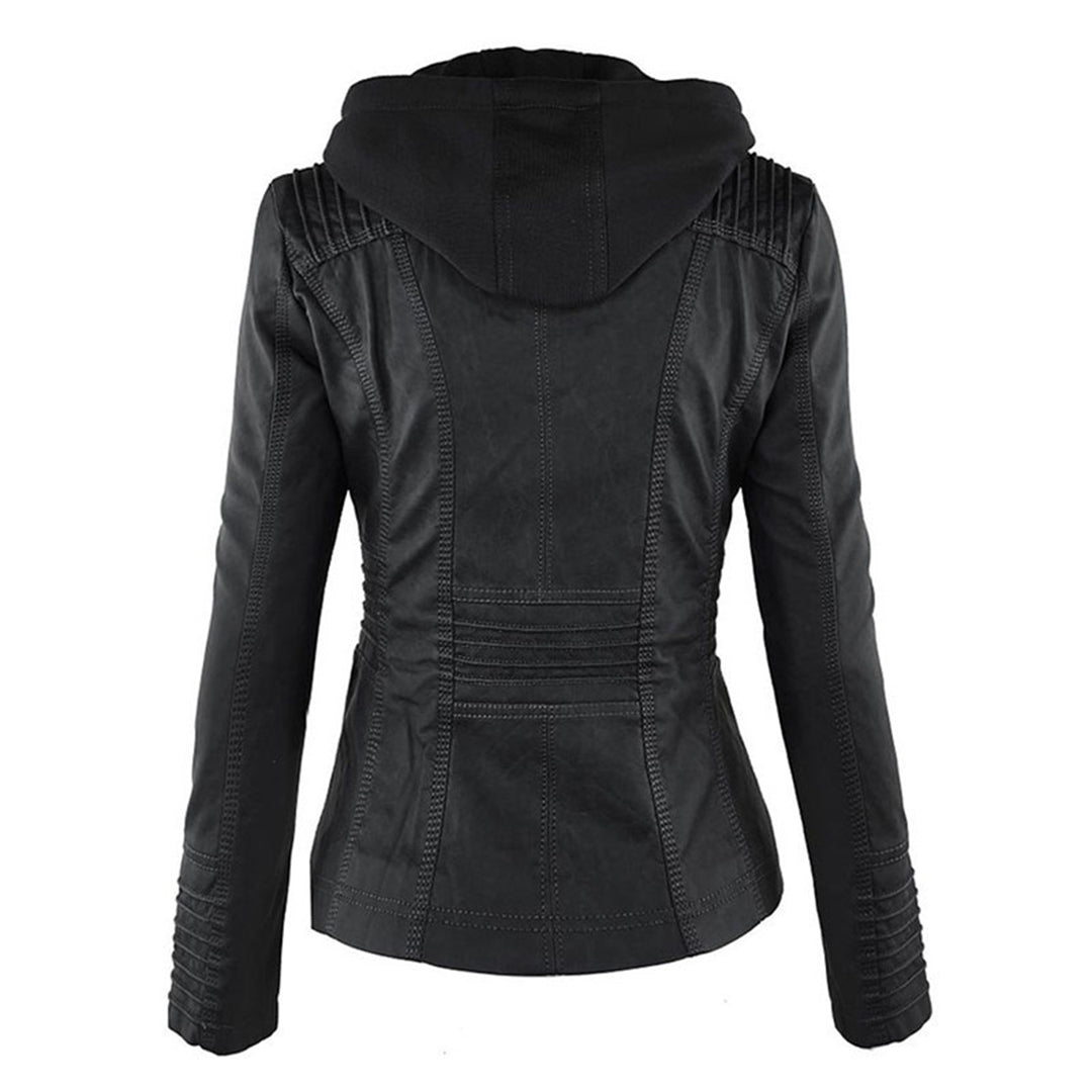 Isabella | Women's Hooded Vegan Leather Jacket