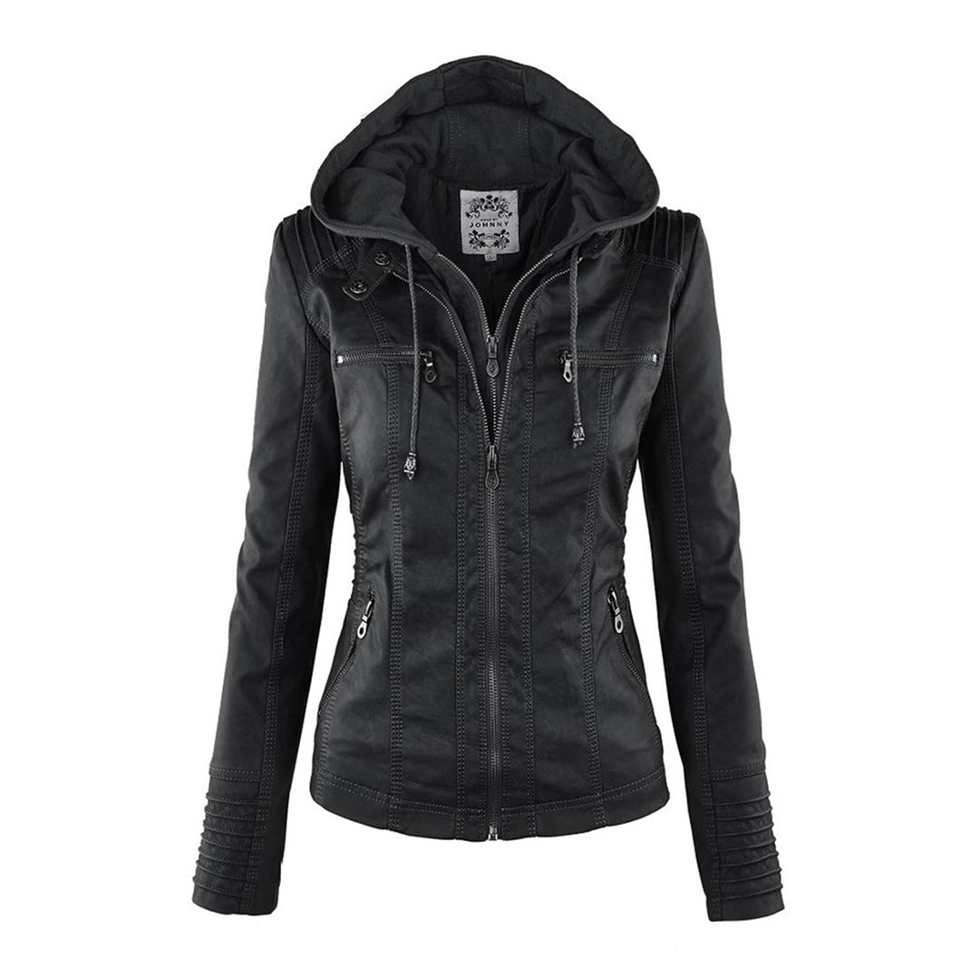 Isabella | Women's Hooded Vegan Leather Jacket