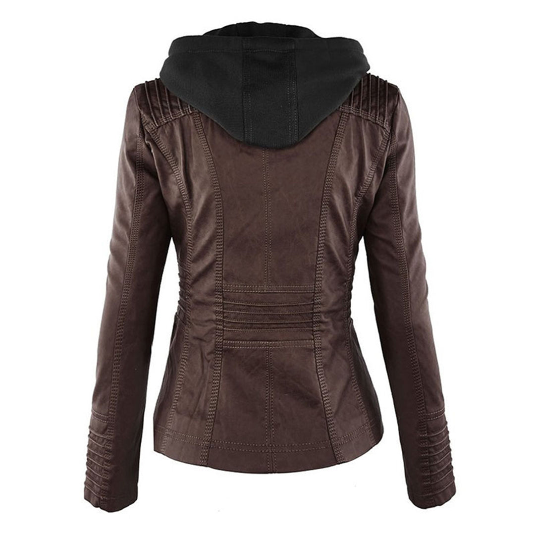 Isabella | Women's Hooded Vegan Leather Jacket