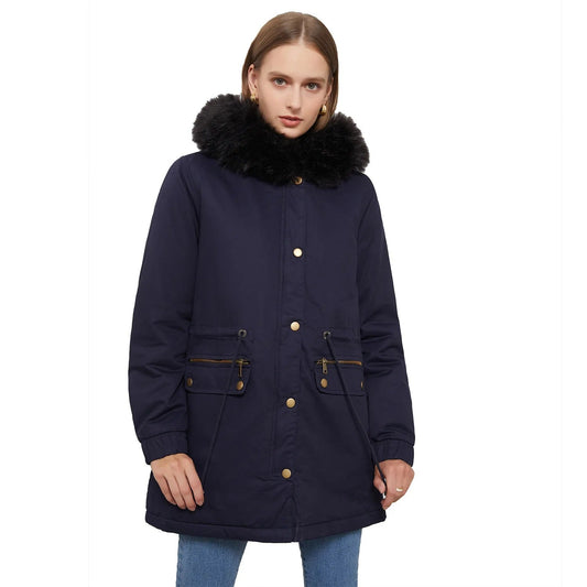 Camila | Women's Luxe Velvet Fur-Trimmed Parka