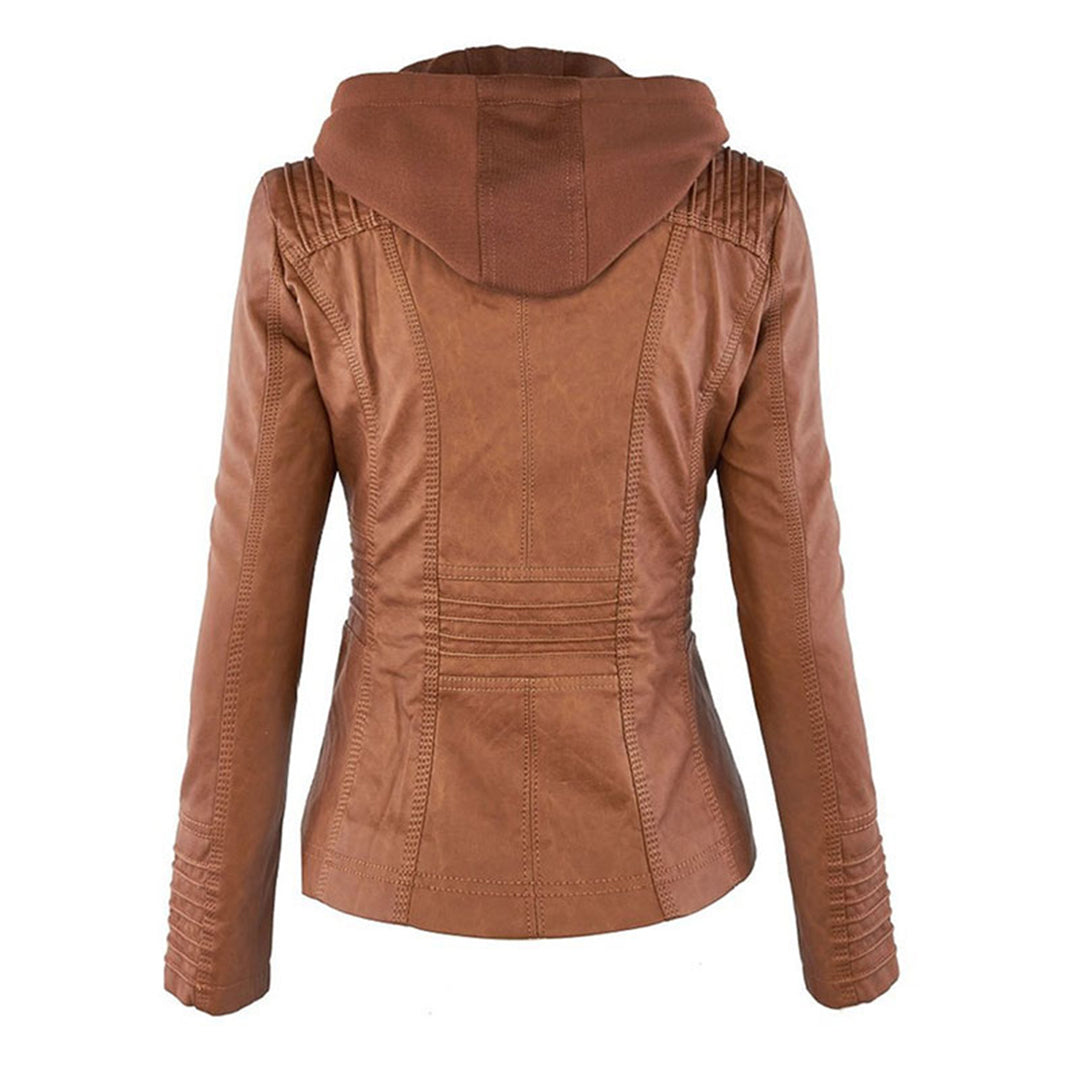 Isabella | Women's Hooded Vegan Leather Jacket